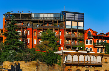 Scenic cityscape of Tbilisi old town. Tbilisi is the capital and the largest city of Georgia, lying on the banks of the Kura River. © Rechitan Sorin