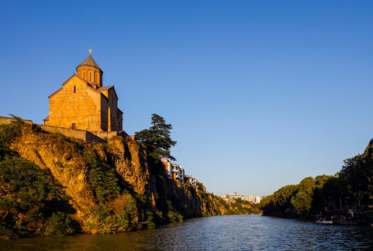 Scenic cityscape of Tbilisi old town. Tbilisi is the capital and the largest city of Georgia, lying on the banks of the Kura River.