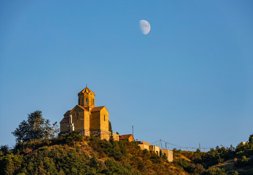 Scenic cityscape of Tbilisi old town. Tbilisi is the capital and the largest city of Georgia, lying on the banks of the Kura River.