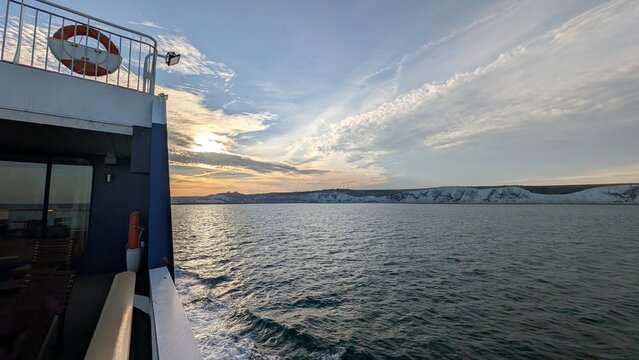 view from the ferry Calais to Dover