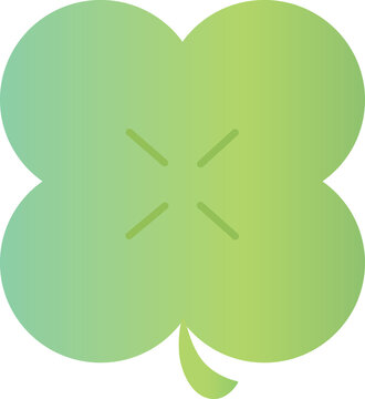 Green four leaf clover vector illustration symbol for good luck