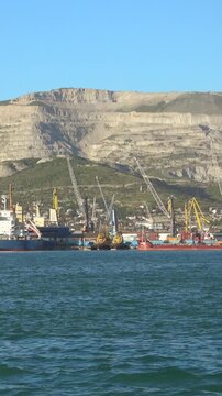 Cargo Port of Novorossiysk on Sunny Day