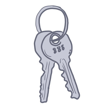 Mystical 888 Angel Number Key Hand Drawn Illustration