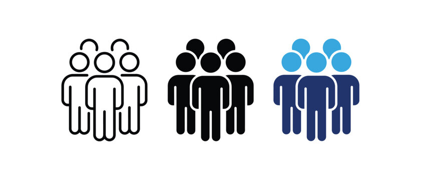 People crowd group team user community audience human resource icon set. Vector illustration