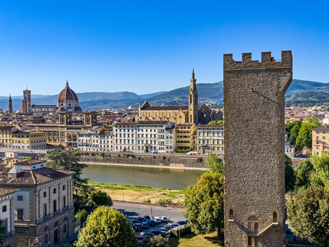 San Niccolo tower and the skyline of Florence, Italy