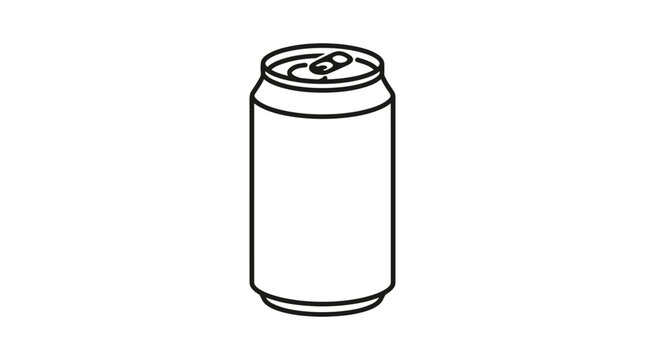 Line art illustration of a beverage can with a pull tab