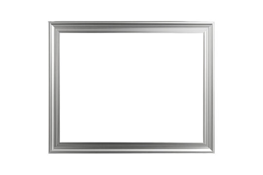 Minimal silver rectangular picture frame with wide border