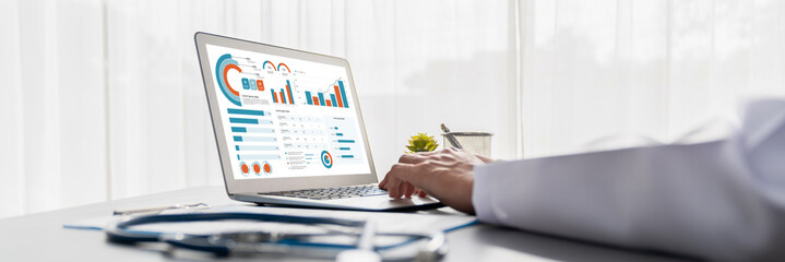 Business data dashboard provide business intelligence analytic for marketing strategy planning...