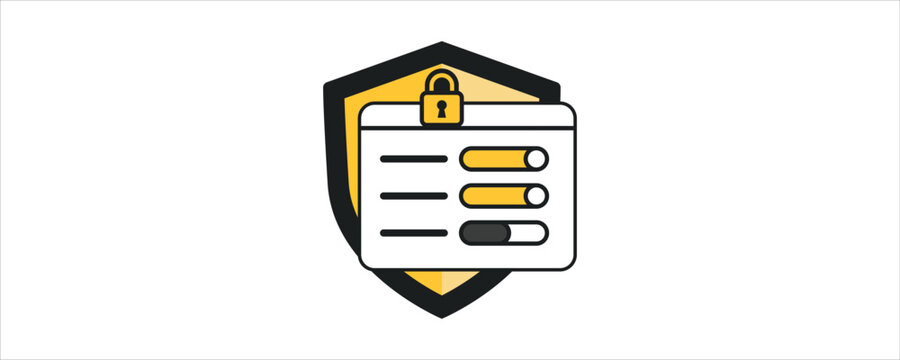 Cybersecurity Shield with Secure Website Settings Interface
