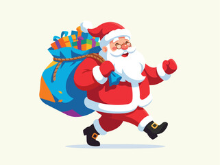 Fototapeta premium Santa Claus carrying gift sack 202609082257 2