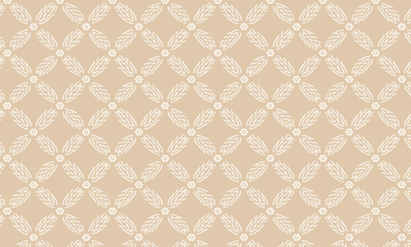 Tonal Beige Diamond Trellis Seamless Vector Pattern &mdash; Geometric Lattice Repeat for Wallpaper and Textile