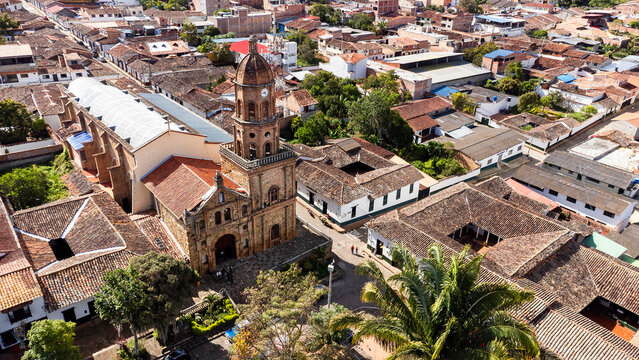 Curit&iacute;, Santander - Colombia. May 1, 2026. Aerial drone view, it is located 1,409 meters above sea level.
