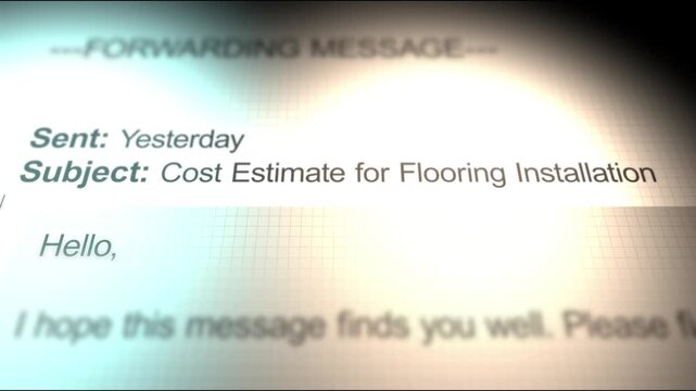  A Email Depicting a Cost Estimate for a Flooring Installation