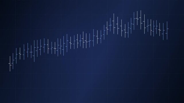 Financial Market Candlestick Chart with Upward Trend and Shift