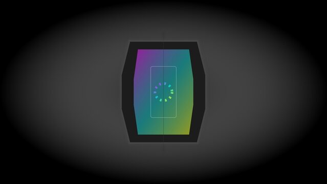 Abstract futuristic digital loading screen with glowing colorful gradient