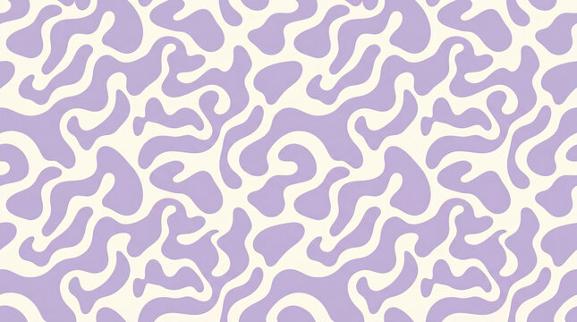 Pastel Purple Organic Wavy Seamless Pattern Background