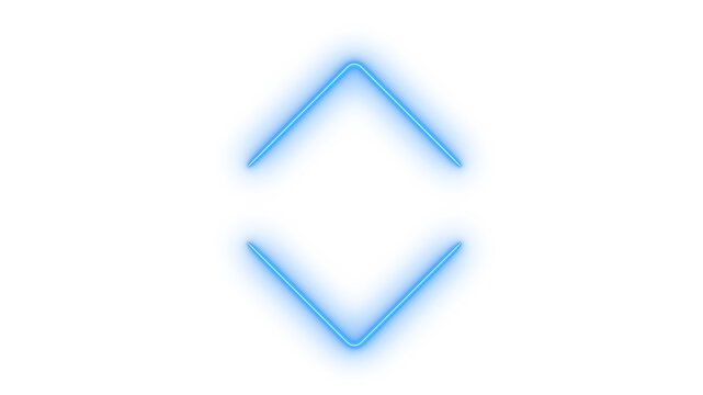 Glowing neon up and down scroll arrow icon isolated on transparent background. Navigation pointer. Scroll indicator. UI element. Interface button