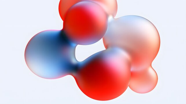 bstract colorful gradient 3D blobs with smooth glossy surfaces isolated on a clean white background