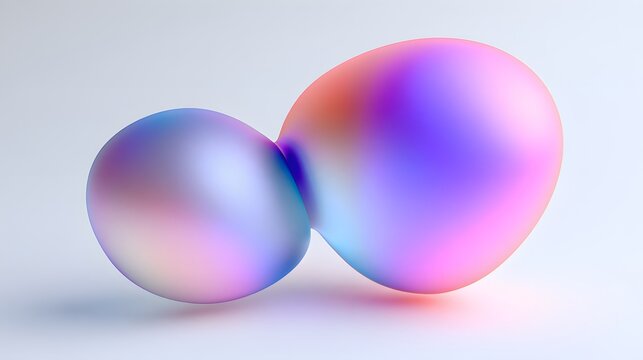 bstract colorful gradient 3D blobs with smooth glossy surfaces isolated on a clean white background
