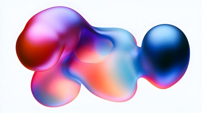 bstract colorful gradient 3D blobs with smooth glossy surfaces isolated on a clean white background