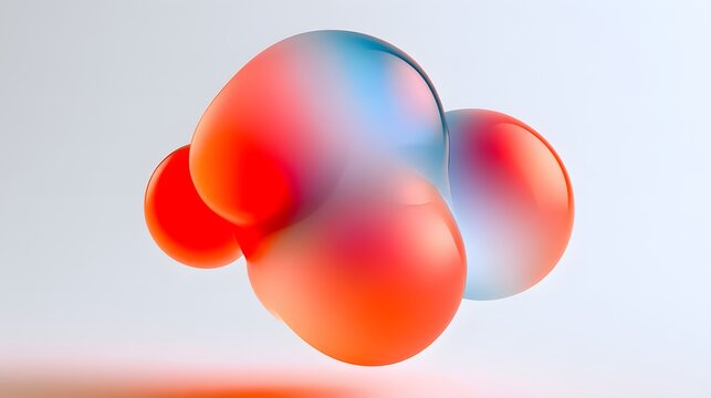 bstract colorful gradient 3D blobs with smooth glossy surfaces isolated on a clean white background