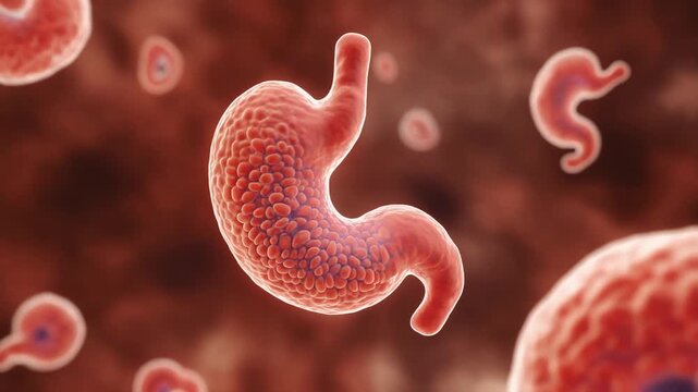 Firefly Extreme macro microscopic visualization of one realistic human gastric endocrine cell