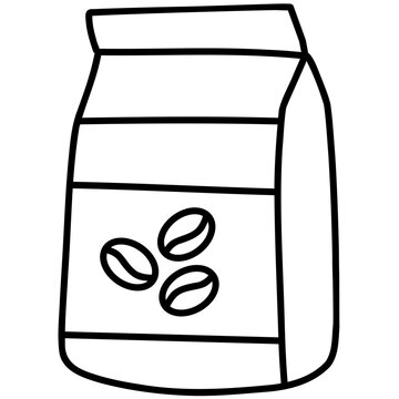 Coffee Bean Bag Icon Illustration