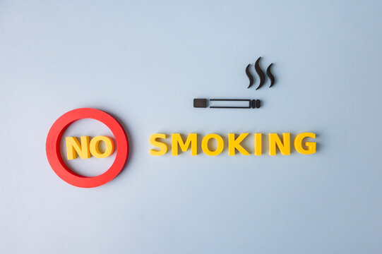 No smoking, quit tobacco and smoking prevention concept with cigarette symbol