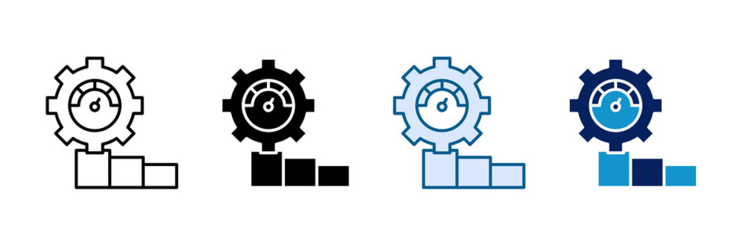 Efficiency Icon Set Multiple Style Collection
