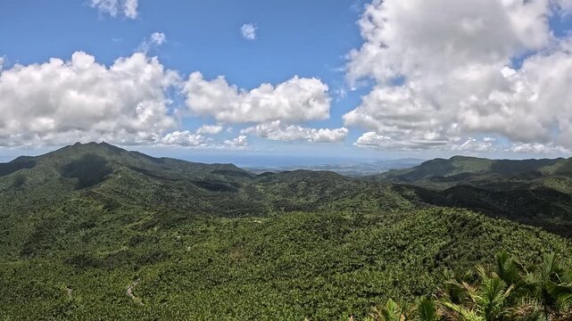 El Yunque Rainforest Mountain Timelapse Looking South Across Puerto Rico