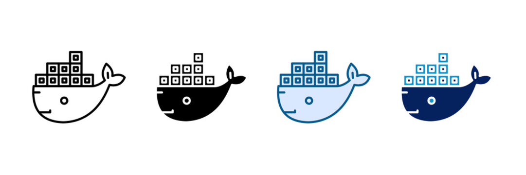 Docker Icon Set Multiple Style Collection