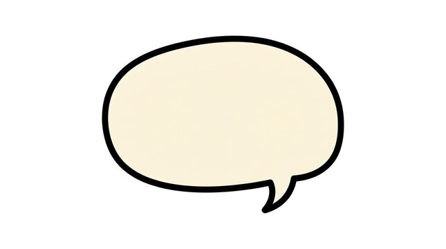 A simply designed hand drawn speech bubble illustration features an empty space inside perfect for adding text or creative messaging ideas