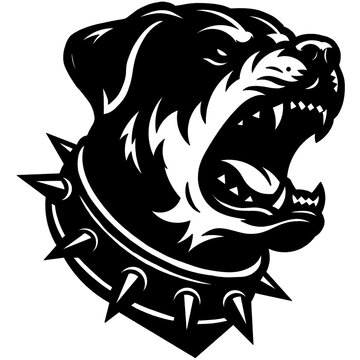 Aggressive Rottweiler Head Mascot Vector Illustration