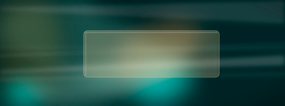 A teal blurred backdrop frames translucent rounded rectangles that resemble interface panels, creating a modern, calm tech mood for app banners or UX slides.