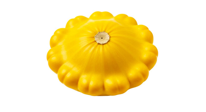 Bright yellow pattypan squash isolated on a white background