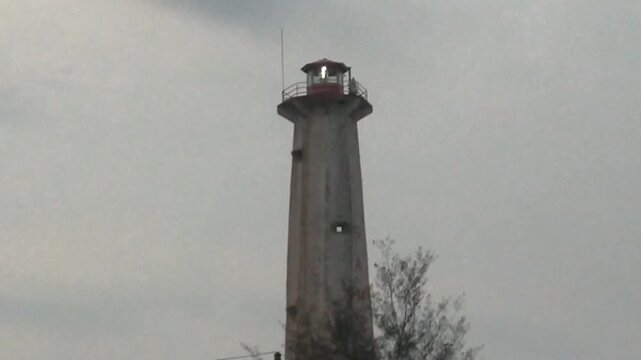 White Lighthouse Tower at Samas Beach Yogyakarta Indonesia`