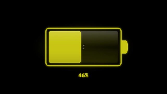 Digital representation of a modern battery icon on a sleek black background, perfect for displaying device power status