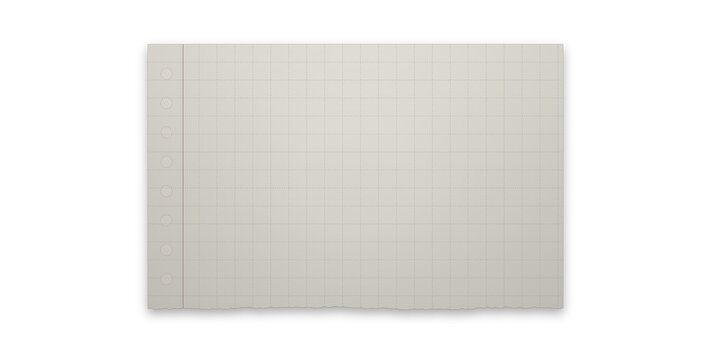 Graph paper sheet with grid texture for technical and design planning on transparent background.