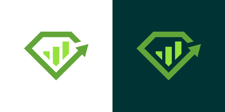 logo design combining diamond and grow financial, design vector icon idea