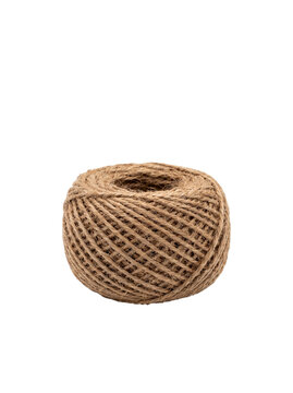 Coiled biodegradable jute tree tie isolated PNG cutout