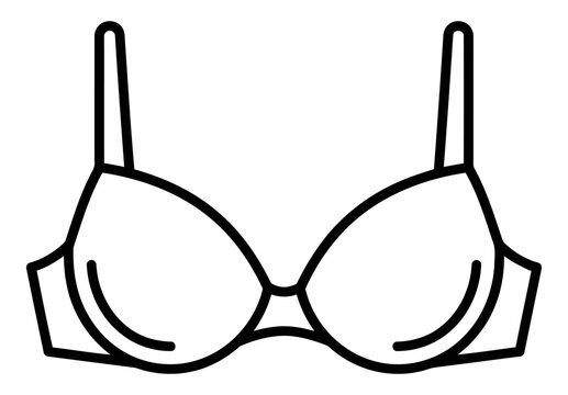 Minimalist line art icon of a classic brassiere