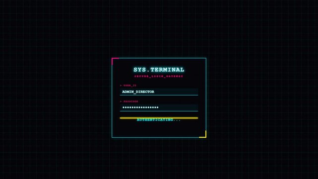 Futuristic Cyber Security Login Terminal Interface