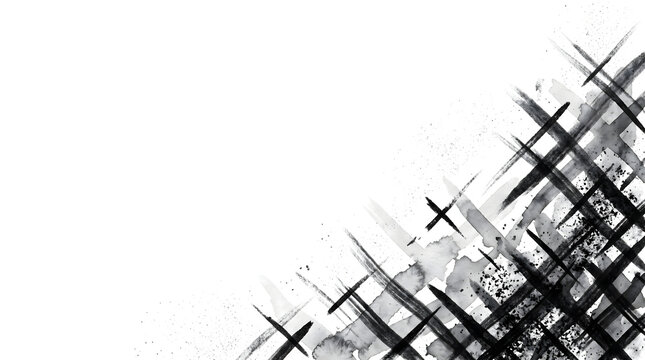 Crosshatch ink strokes intersect diagonally forming bold gestural PNG isolated on transparent background brush pattern for commercial graphic design use