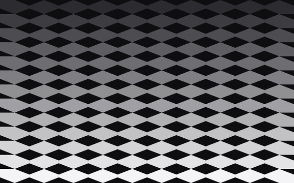 Geometric pattern of gray diamonds fading to white for abstract backgrounds and digital art.