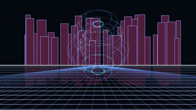 Abstract glowing neon circular progress counter loading animation on green screen. Tech percentage indicator and data loop video overlay.