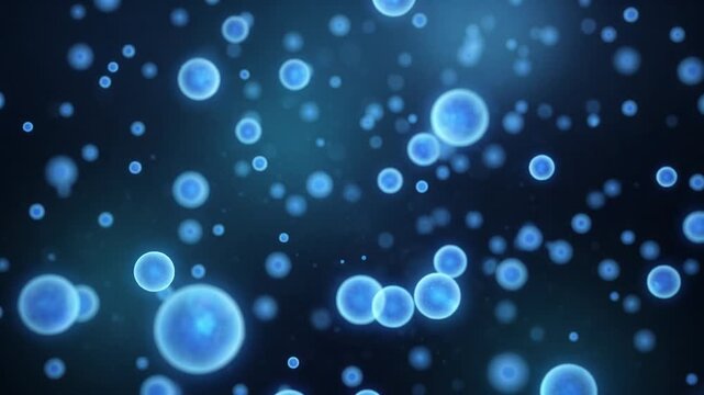 Sapphire blue glowing light spheres gently pulse through multiple depth planes with cool diffused lighting, creating a serene luxury-inspired abstract background with smooth seamless motion.