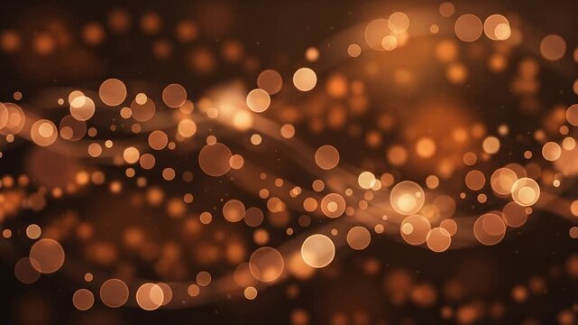 Mysterious bronze and rust orange translucent light spots move smoothly through layered blur, creating an energetic cinematic abstract background with mesmerizing seamless motion.