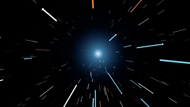 Abstract futuristic travel through deep space at high speed Motion Graphic