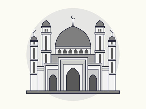 Mosque icon. Architecture icon. Flat vector icon concept.