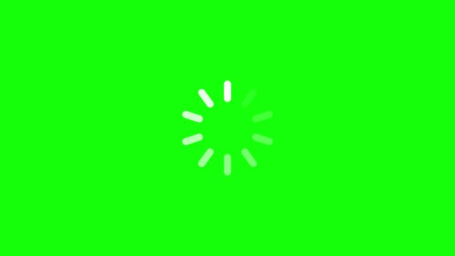 loading symbol buffering. loading progress bar motion. Loading animation green screen. Segmented Round Classic Pill Indicator UI HD